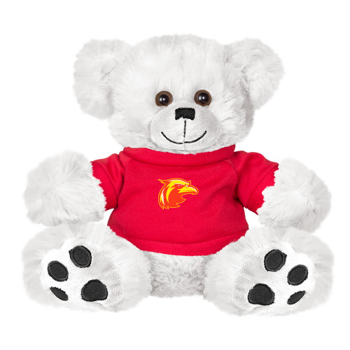  Plush Big Paw 8 1/2 inch White Bear w/Red Shirt - Thunderbird Head