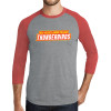 Thumbnail image for  Grey/Red Heather Triblend Baseball Raglan Tee