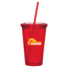 Thumbnail image for  Madison Double Wall Red Tumbler w/Straw 16oz