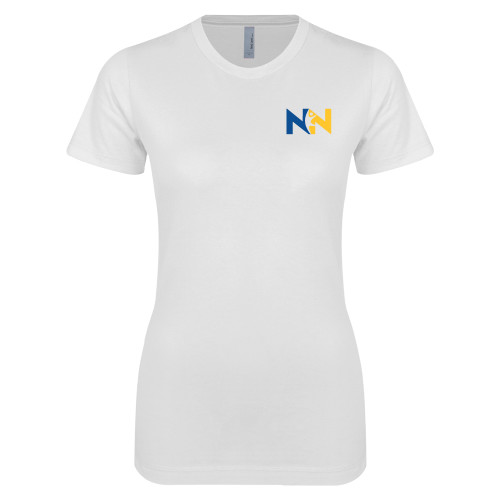  Next Level Womens White Boyfriend Tee - Near North Health Primary Mark