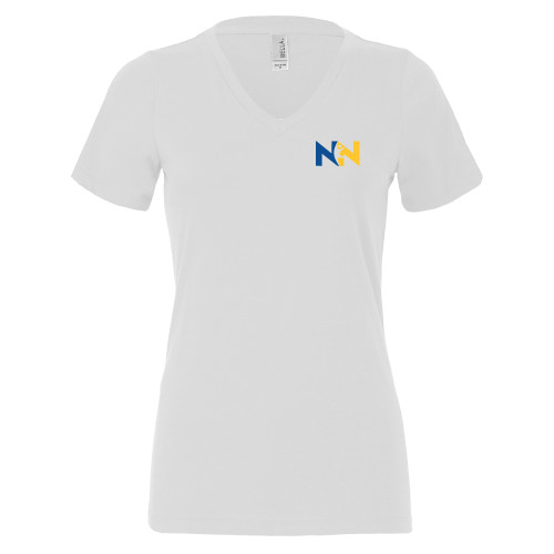  Bella + Canvas Womens White V Neck Cotton T Shirt - Near North Health Primary Mark