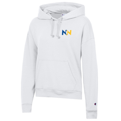  Champion Womens White Powerblend Pullover Hood - Near North Health Primary Mark