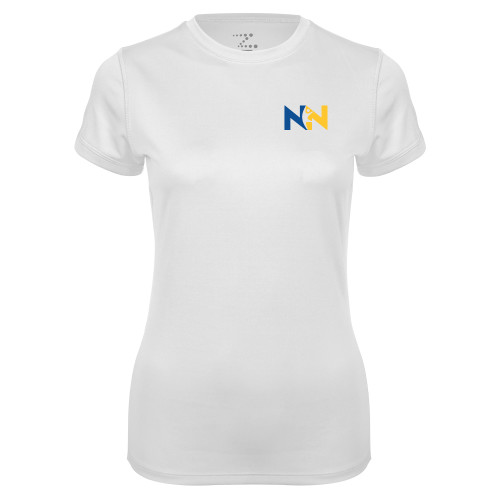  Womens White Performance Tee - Near North Health Primary Mark