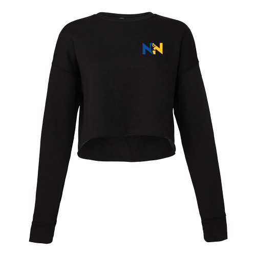  Bella + Canvas Womens Black Cropped Fleece Crew - Near North Health Primary Mark