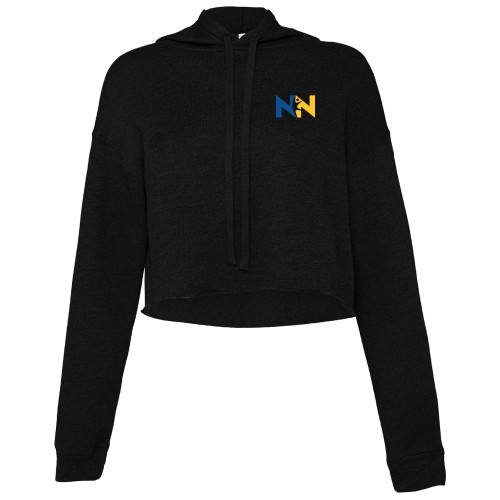  Bella + Canvas Womens Black Cropped Fleece Hood - Near North Health Primary Mark