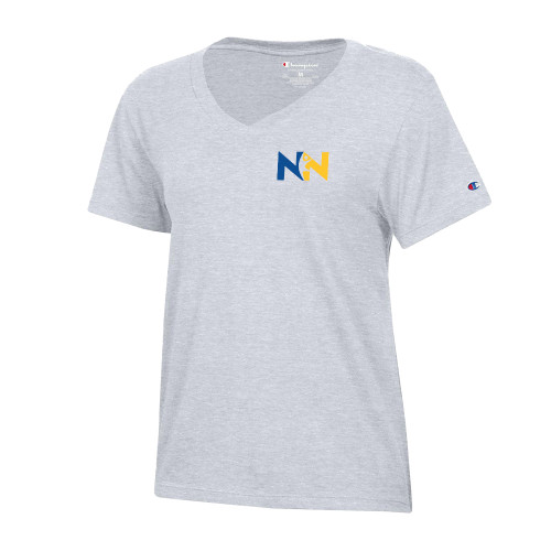  Champion Womens  Oxford Grey Core VNeck Tee - Near North Health Primary Mark