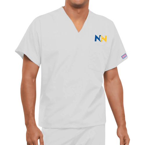  Unisex White WW Originals V Neck Scrub Top - Near North Health Primary Mark