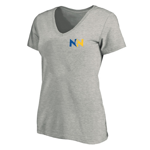  Womens Plus Heather Grey V Neck T Shirt - Near North Health Primary Mark