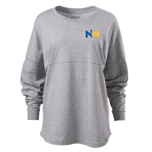  Boxercraft Womens Oxford Grey Heather Pom Pom Jersey Tee - Near North Health Primary Mark