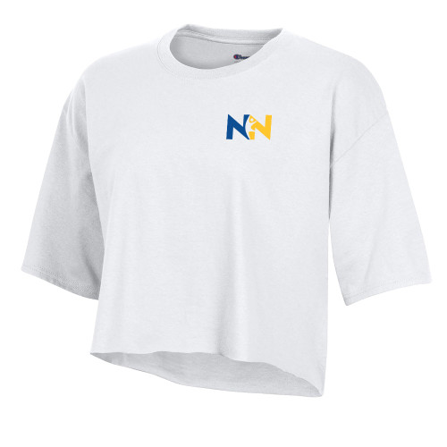  Champion Womens White Crop Tee - Near North Health Primary Mark