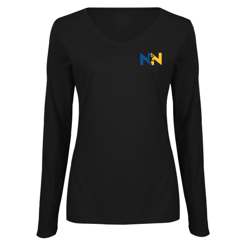  Womens Black Long Sleeve V Neck Tee  - Near North Health Primary Mark