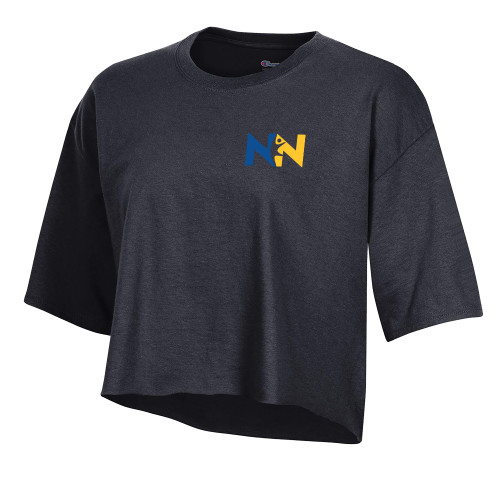  Champion Womens Black Crop Tee - Near North Health Primary Mark