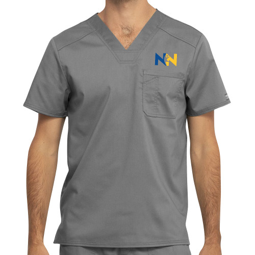  Mens Grey Revolution Scrub Top - Near North Health Primary Mark