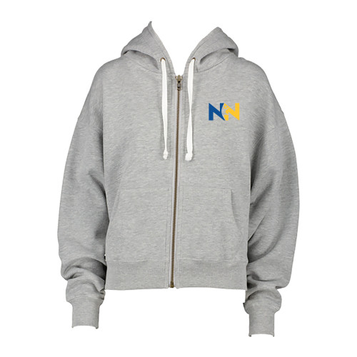  ENZA Womens Grey Boxy Full Zip Hood - Near North Health Primary Mark
