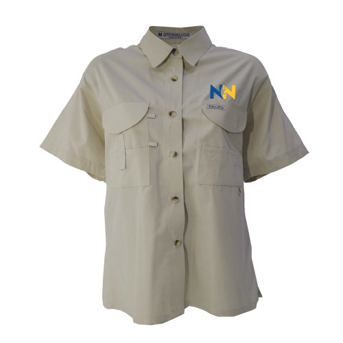  Womens Khaki Fishing Shirt Performance Short Sleeve  - Near North Health Primary Mark