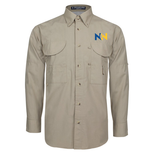  Khaki Fishing Shirt Performance Long Sleeve - Near North Health Primary Mark