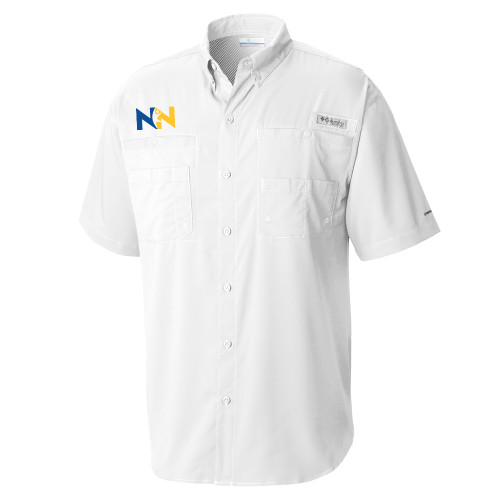  Columbia White Tamiami Performance Short Sleeve Shirt - Near North Health Primary Mark