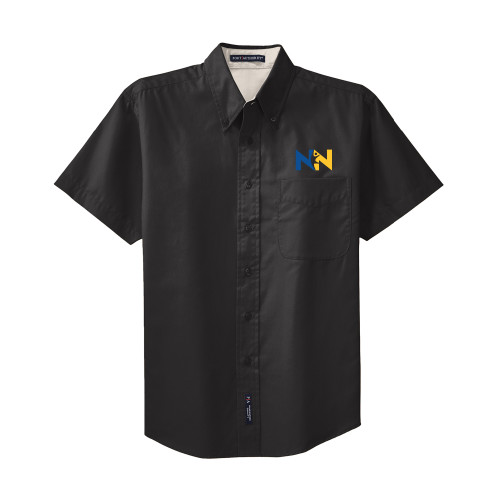  Black Twill Button Down Short Sleeve - Near North Health Primary Mark