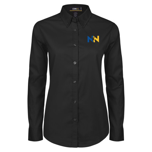  Womens Black Twill Button Down Long Sleeve  - Near North Health Primary Mark