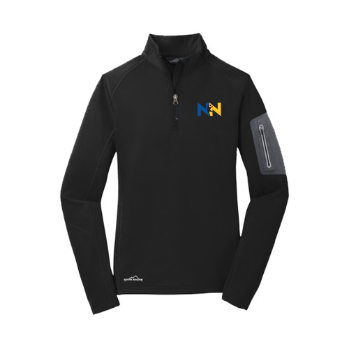  Eddie Bauer Womens Black 1/2 Zip Performance Fleece - Near North Health Primary Mark