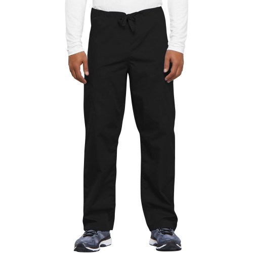  Unisex Black WW Originals Drawstring Scrub Pant - BLANK LOGO FOR SCRUBS