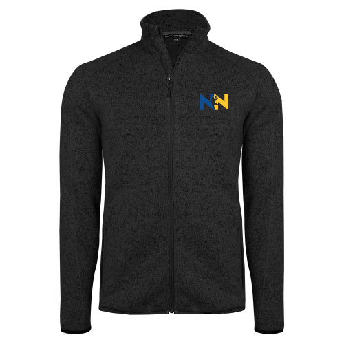  Black Heather  Sweater Fleece Jacket - Near North Health Primary Mark