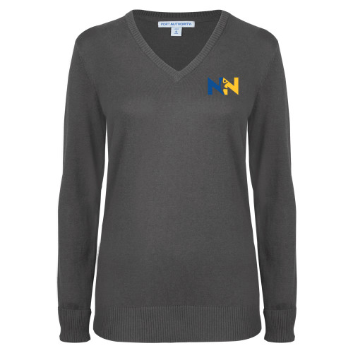  Womens Charcoal Heather VNeck Sweater  - Near North Health Primary Mark