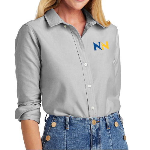  Brooks Brothers Womens Windsor Grey Casual Oxford Cloth Shirt - Near North Health Primary Mark