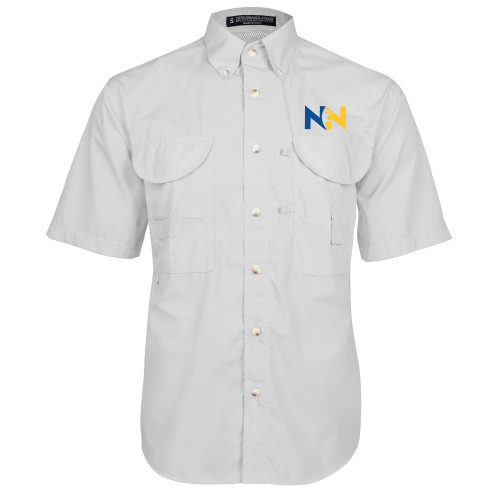  White Fishing Shirt Performance Short Sleeve - Near North Health Primary Mark