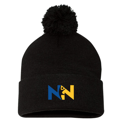  Sportsman Black Pom Pom Cuffed Beanie - Near North Health Primary Mark