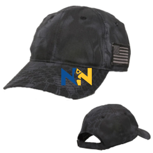  Kryptek Typhon Black Adjustable U.S. Flag Hat - Near North Health Primary Mark