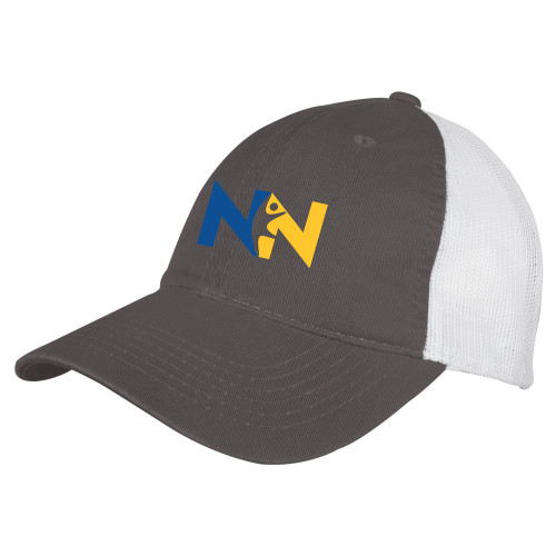  Charcoal/White Mesh Back Unstructured Low Profile Hat - Near North Health Primary Mark