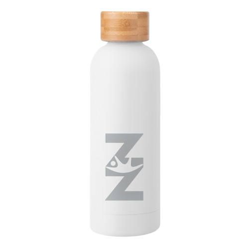  Blair White Stainless Steel Bottle w/ Bamboo Lid 17 oz - Near North Health Primary Mark Engraved