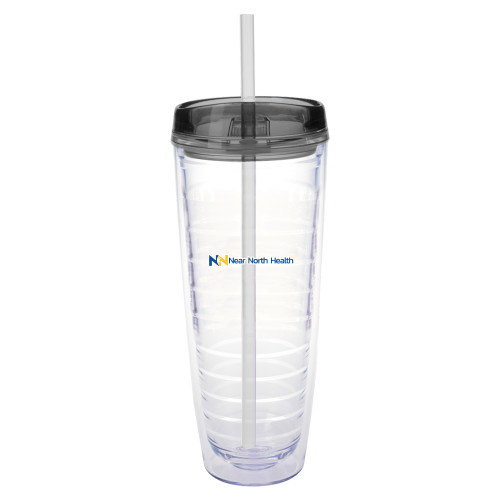  Tritan Double Wall Tumbler w/Charcoal Top 26oz - Near North Health Flat