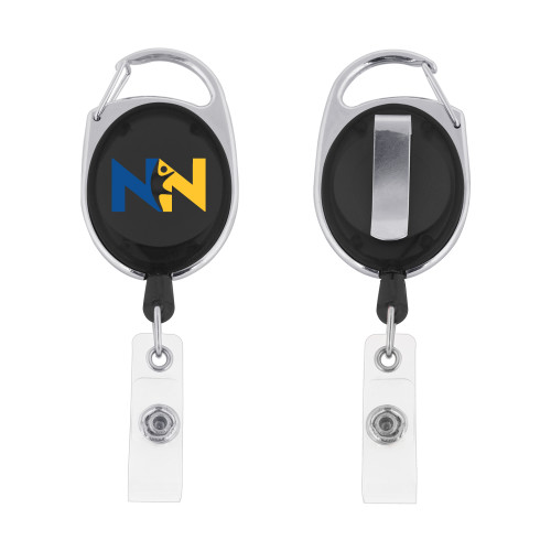  Black Oval Retractable Badge Holder w/Clip - Near North Health Primary Mark