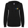 Thumbnail image for  ENZA Womens Black V Notch Raw Edge Fleece Hoodie