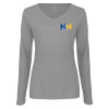 Thumbnail image for  Womens Grey Long Sleeve V Neck Tee 