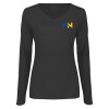 Thumbnail image for  Womens Dark Heather Long Sleeve V Neck Tee 