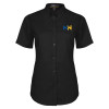Thumbnail image for  Womens Black Twill Button Up Short Sleeve