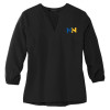 Thumbnail image for  Mercer + Mettle Womens Black 3/4 Sleeve Crepe Blouse