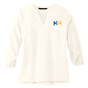 Thumbnail image for  Mercer + Mettle Womens Ivory 3/4 Sleeve Crepe Blouse