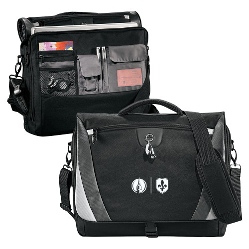  Black/Grey Slope Computer Messenger Bag - Steeple & Shield
