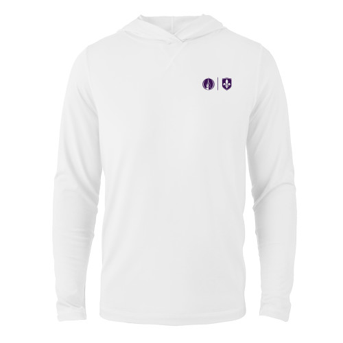  White Long Sleeve Hooded Tee - Steeple & Shield