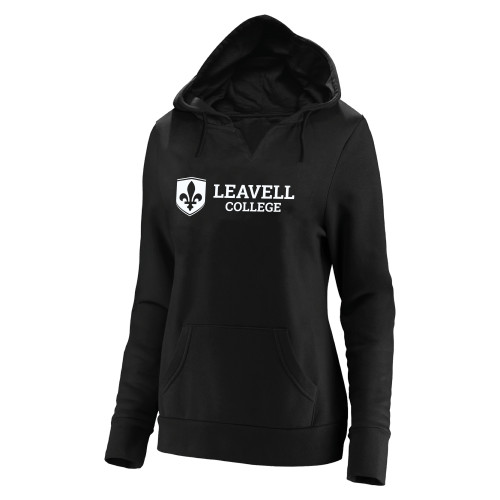  Womens Plus Black Hoodie - Leavell College Primary Mark Flat