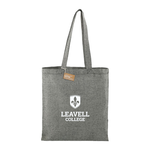 Recycled Cotton Twill Black Tote - Leavell College Primary Mark Stacked