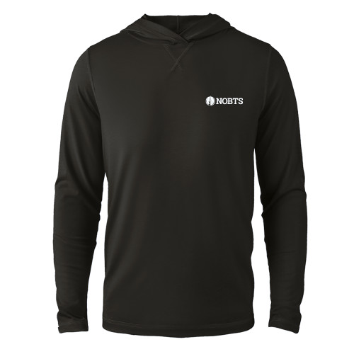  Black Long Sleeve Hooded Tee - NOBTS Wordmark