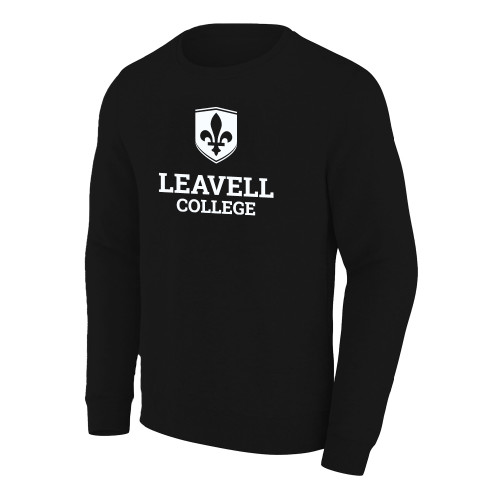  Extended Black Crew - Leavell College Primary Mark Stacked