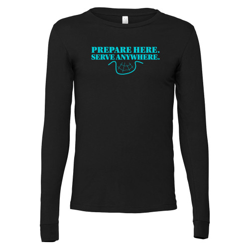  Bella + Canvas Black Jersey Cotton Long Sleeve T Shirt - Prepare Here Serve Anywhere