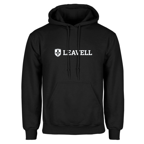  Black Fleece Hoodie - Leavell Wordmark with Shield