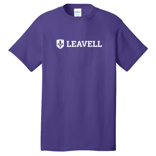  Extended Purple T Shirt - Leavell Wordmark with Shield